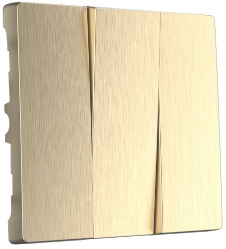 Лицевая панель Werkel для 3-кл. выключателя шампань рифленый картинка